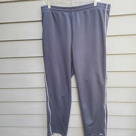 Nike Navy with White Stripe Drawstring Workout Pants size Large - Picture 8 of 9